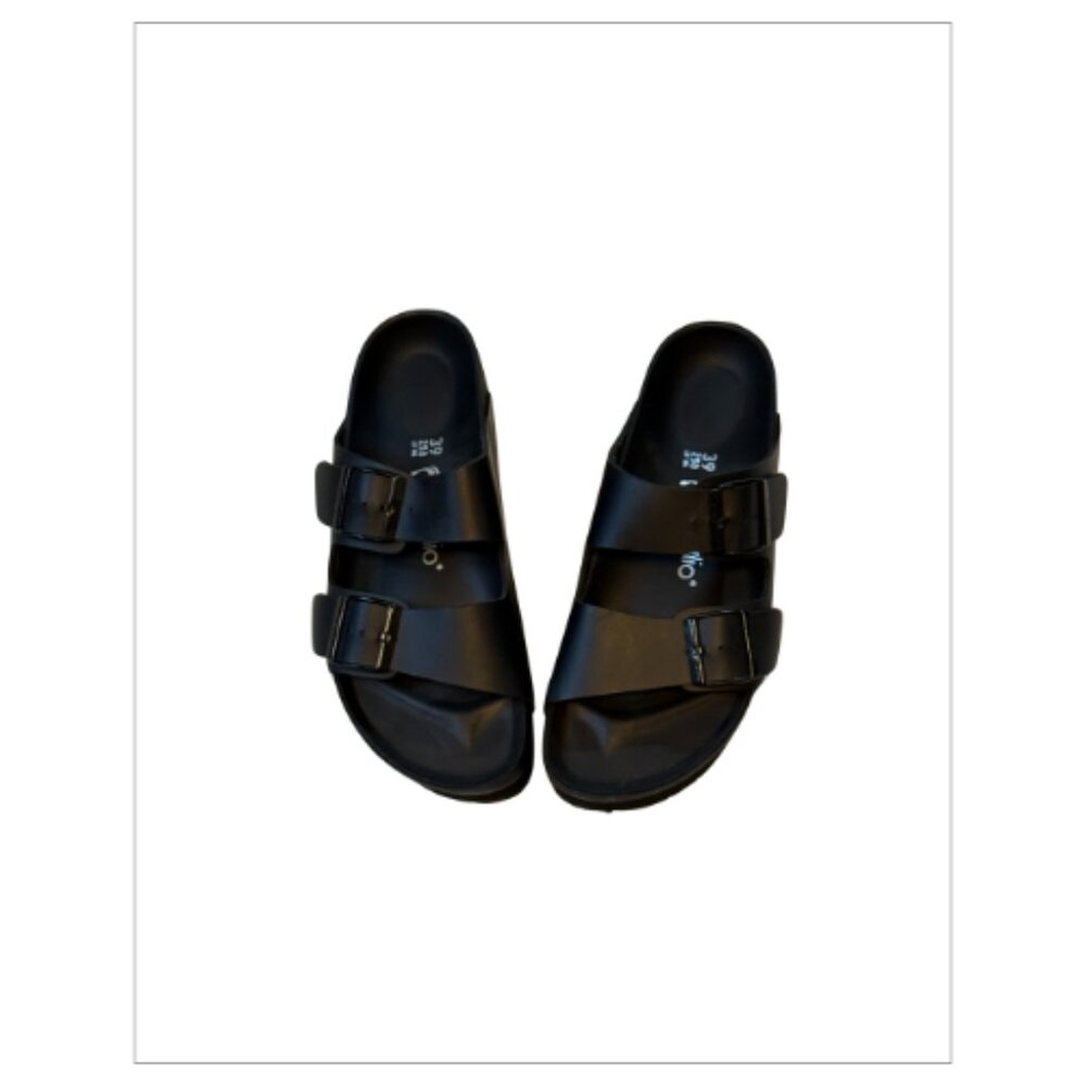 Gently Worn Women's Papillio Birkenstock Style Platform Sandals Blk Size 39